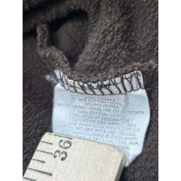 Old Navy Surplus Riverside Mens XL Brown Athletic Varsity Hoodie Thrashed Preppy - Picture 9 of 10